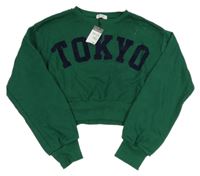 Nové - Zelená crop mikina s nápisem Primark