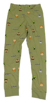 Zelené pyžamové nohavice s Minecraft H&M