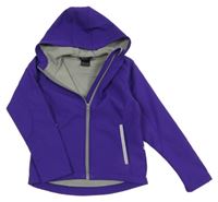 Fialová softshellová bunda s kapucí