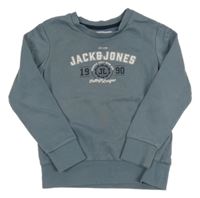 Modrošedá mikina s nápisom Jack & Jones