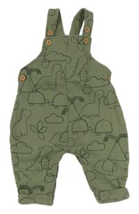 Khaki laclové tepláky s dinosaury George