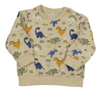 Béžová mikina s dinosaurami Topomini