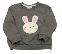 Tmavosivá mikina s králikom So Cute