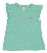 Tyrkysové tričko so srdiečkami Lupilu