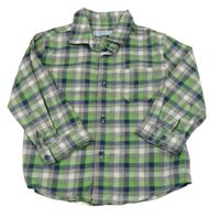 Šedo-tmavomodro-zelená kostkovaná košile Mayoral