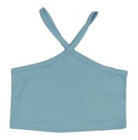 Svetlomodrý rebrovaný crop top