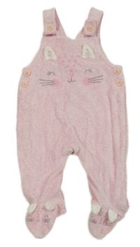 Růžové melírované sametové dupačky s kočkou George