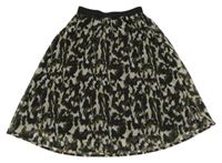 Šedo-černo-khaki vzorovaná trblietavá sukňa Kids Only