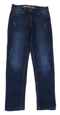 Tmavomodré skinny rifle s vyšúchaním Pepperts