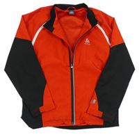 Červeno-čierna šušťáková športová funkčná bunda s logom Odlo