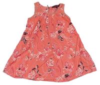 Ružové kvetované ľahké šaty Baker