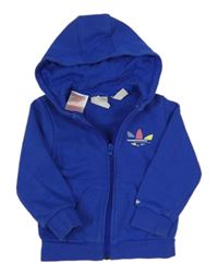 Modrá propínací mikina s logem a kapucí Adidas