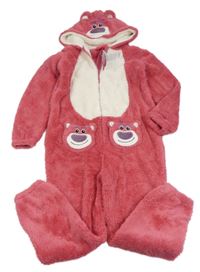 Nové - růžová chlupatá kombinéza s kapucí - medvěd - ToyStory Primark