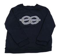 Tmavomodrá mikina s potlačou