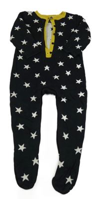 Černo-bílý pletený overal s hvězdami 