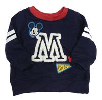 Tmavomodrá ľahká mikina s písmenem a Mickeym GAP