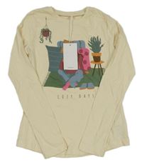 Nové - smetanové triko s dívkou Name it