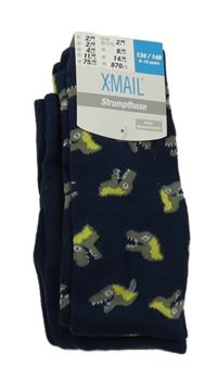 Nové - Tmavomodré pančuchy s dinosaurami x-mail