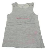 Šedé melírované teplákové laclové šaty H&M