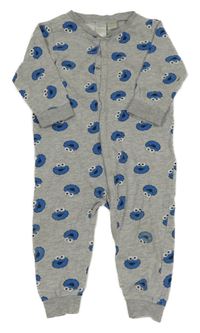 Sivý overal s modrými príšerkami H&M