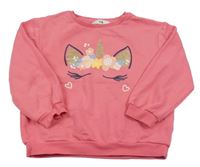 Růžová mikina s jednorožcem C&A