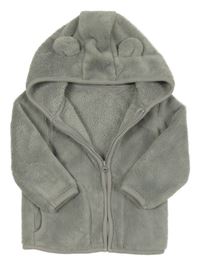 Sivá plyšová prepínaci mikina s kapucňou