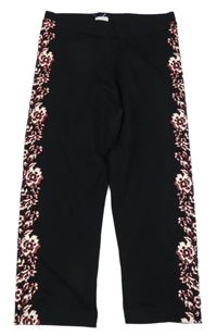 Čierne crop legíny so vzorom
