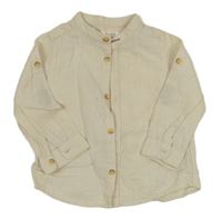 Světlebéžová lněná košile Zara