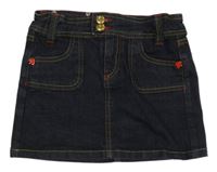 Tmavomodrá rifľová sukňa s vreckami Zara