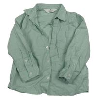Zelená lněná košile H&M