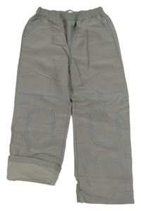 Sivé šušťákové podšité nohavice