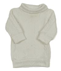 Biele pletené šaty s rolákom