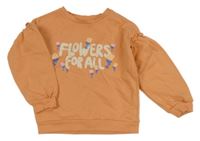 Pomerančová mikina s nápisem 