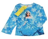Nové - modré tričko s vločkami a princeznou shein