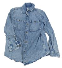 Modrá riflová košile s kapsami Next