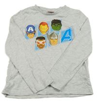 Sivé melírované tričko s Avangers Marvel