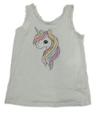 Biely top s jednorožcom H&M