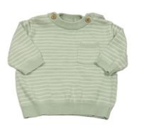 Světlezelený pruhovaný lehký svetr George