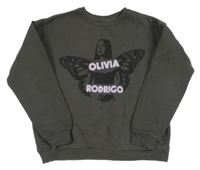 Tmavošedá mikina s dívkou Primark