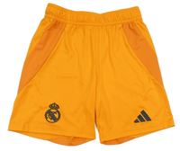 Neonově oranžové sportovní funkční kraťasy s logem Adidas