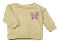 Žltá mikina s motýlkom Primark