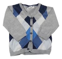 Sivo-modrý prepínaci ľahký károvaný sveter H&M