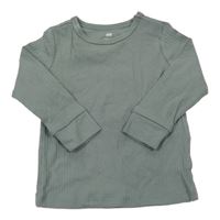 Khaki žebrované triko H&M