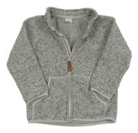 Šedá melírovaná pletená propínací thermo mikina H&M