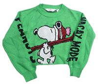 Zelený crop sveter so Snoopym zn. H&M
