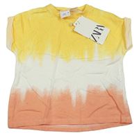 Žlto-smetanovo-broskvové tričko Zara