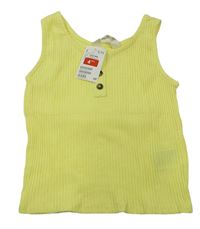 Žltý rebrovaný crop top H&M