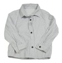 Bílo-tmavomodrá vzorovaná košile 