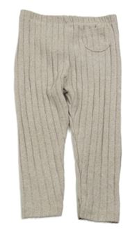 Béžové melírované úpletové rebrované legíny Primark