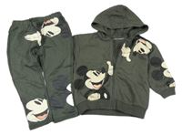 2set - Tmavozelená propínací mikina s Mickeym + tepláky 